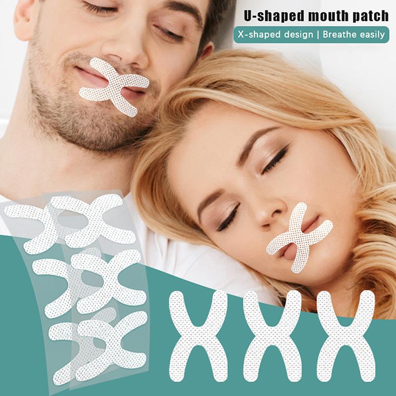 30 шт. X-образные ленты для рта, ленты для сна от храпа, лента для дыхания ртом, улучшающие сон, стикеры для рта от храпа, патчи для губ