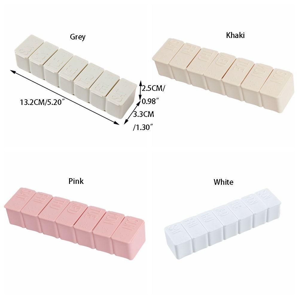 With Lid 7-frame Rectangular Pill Box Long Strip Weekly Medicine Pill Storage Box Home