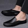 Fashion Men's Shoes Classic Slip On Casual Leather Slipper Antiskid Italian Half Shoes For Men Slippers Driving Shoes Comfy Moccasins