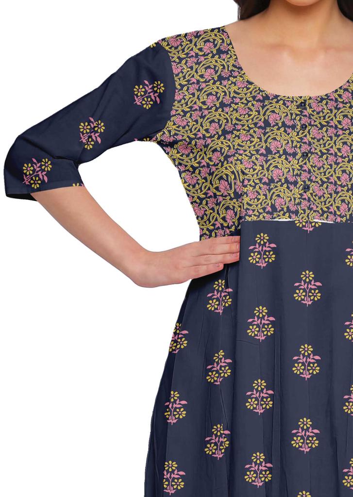 Moomaya A-LineA  KurtisA  For Women Printed LongA  KurtiA  Dress Indian Top For