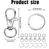 50PCS Swivel Clasps with Key Rings Buckle for DIY Keychains Backpack Pendant Pet Rope Button Craft Supplies Bag Accessories