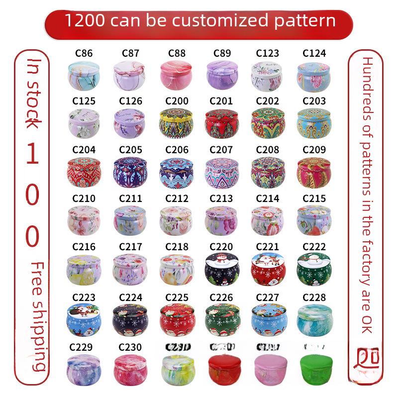 Round Metal Aromatherapy Candle and Candy Tinplate Boxes, Over 50 In Stock