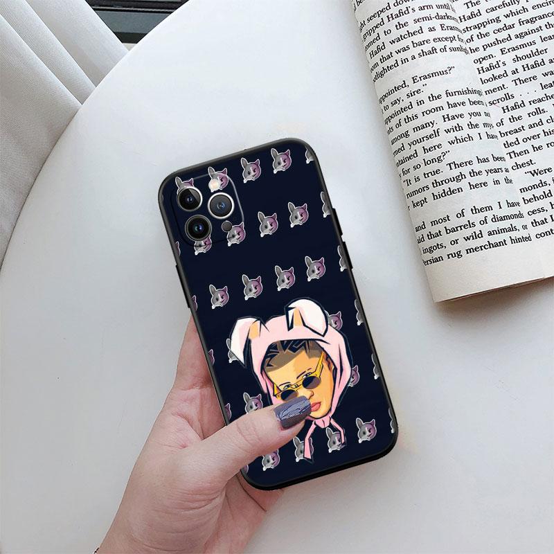 Чехол-обложка премиум-класса Bad Bunny для iPhone 16 15 14 13 Pro Max Plus Mini