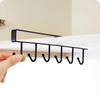 6 Hooks Multifu Cup Holder Hang Cabinet Under Shelf Rack Metal Household Kitchen Cupboard Cabinet Storage Organiser Hooks Racks