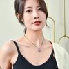 Luxurious Heart-shaped Necklace For Women Stylish Titanium Steel With Gemstone Inlay