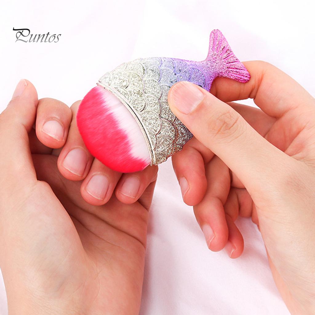 Puntos Nail Art Хвост Русалки Дизайн Мягкая кисть для удаления пыли Чистящий маникюрный инструмент