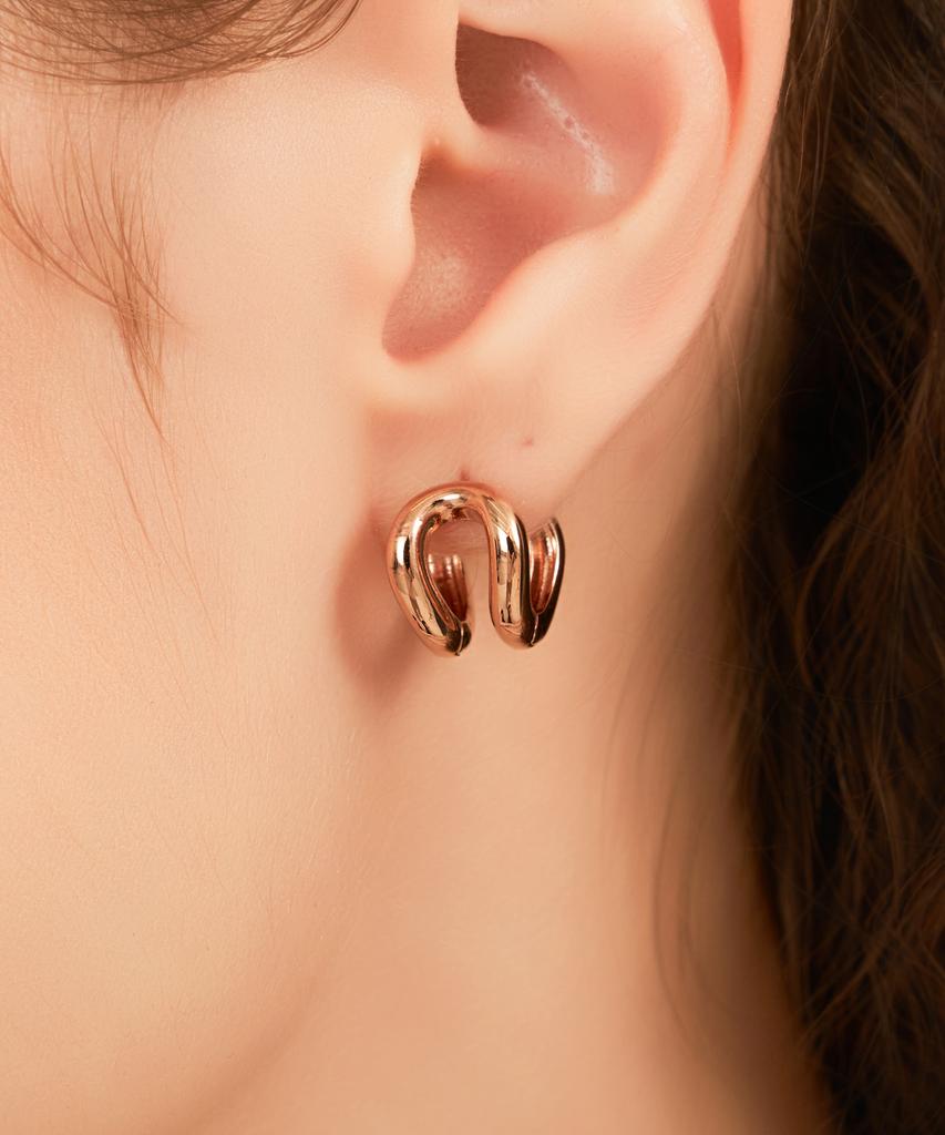 Ellejewelry 14K Gf Двусторонние серьги-гвоздики One-Touch Elgpee580