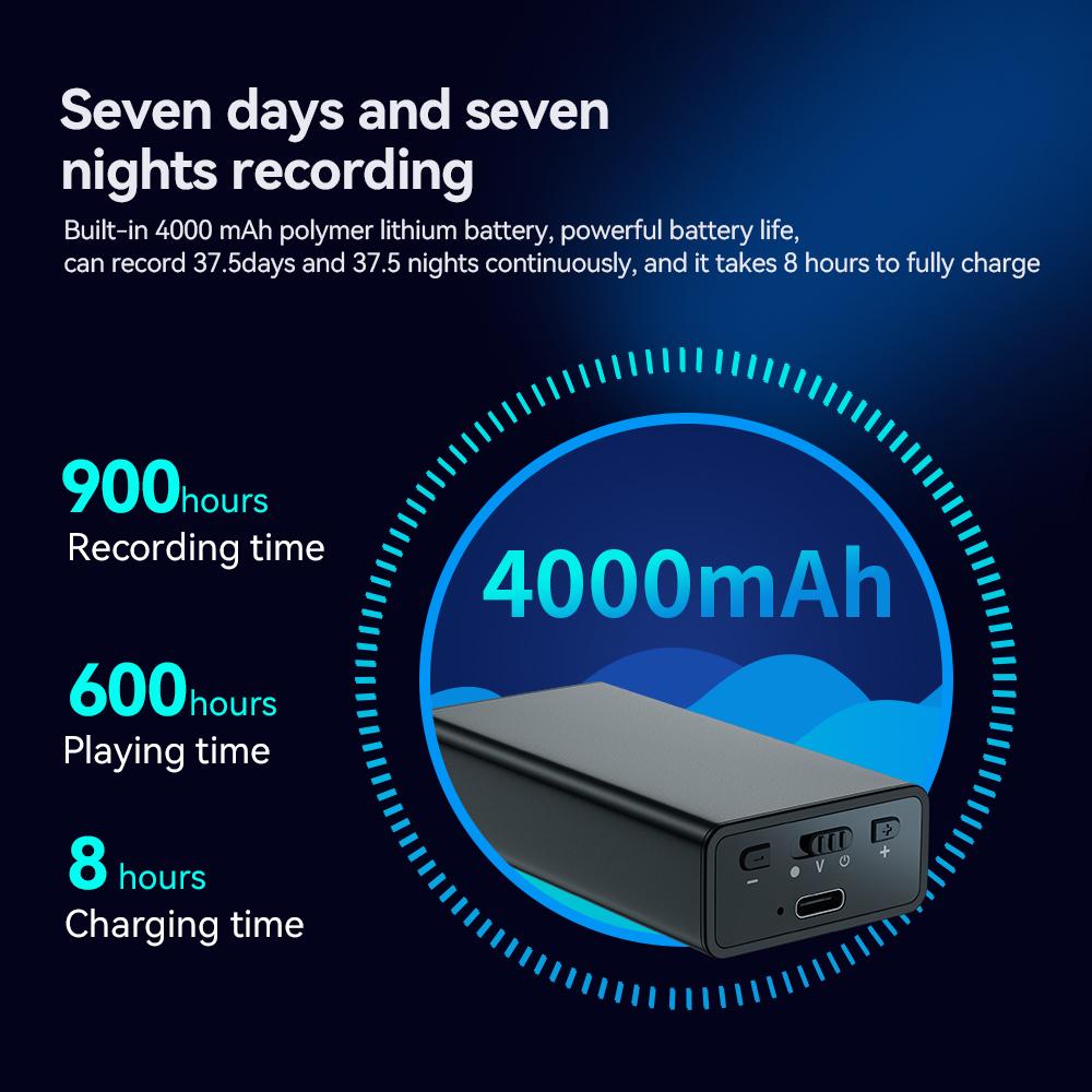 900-часовой компактный диктофон с активацией звука, 8G-64GB аудиорекордер