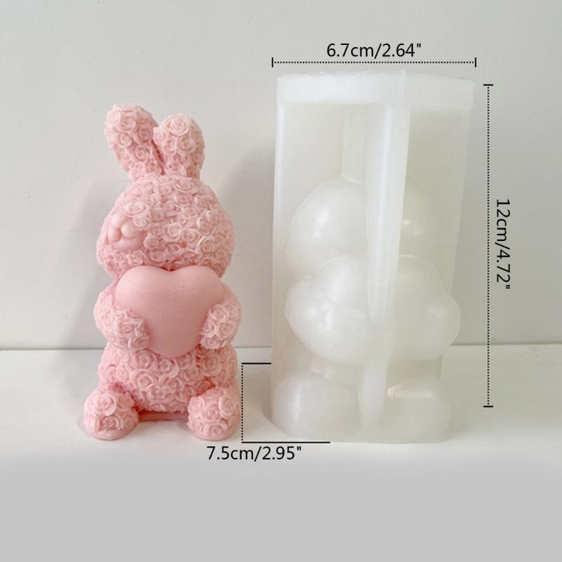 Силиконовая форма для свечей, гипсовая форма для ароматерапии, свеча, форма для литья из эпоксидной смолы «Розовый кролик» для изготовления мыла «сделай сам», домашний декор