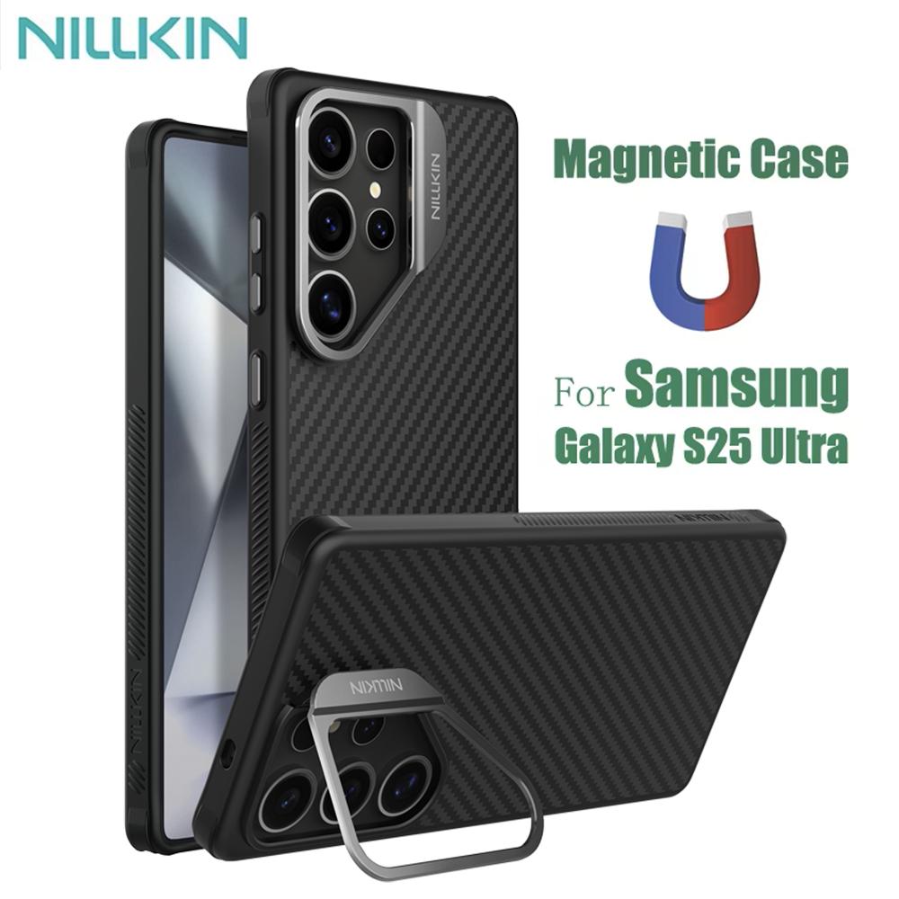 NILLKIN For Samsung Galaxy S25 Ultra Phone Case CarboProp Magnetic Mirror Frame Version Camera Protection Back Cover