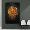 Картина на холсте Bitcoin Storm Современное абстрактное искусство граффити Популярный постер Офисное роскошное художественное украшение