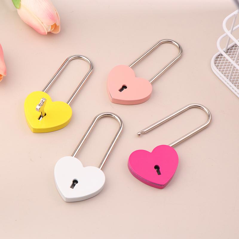 1 Set Metal Heart Shaped Padlock Antique Style Love Lock Set With Key Wedding Valentine'S Day Gifts Couple Wishing Lock