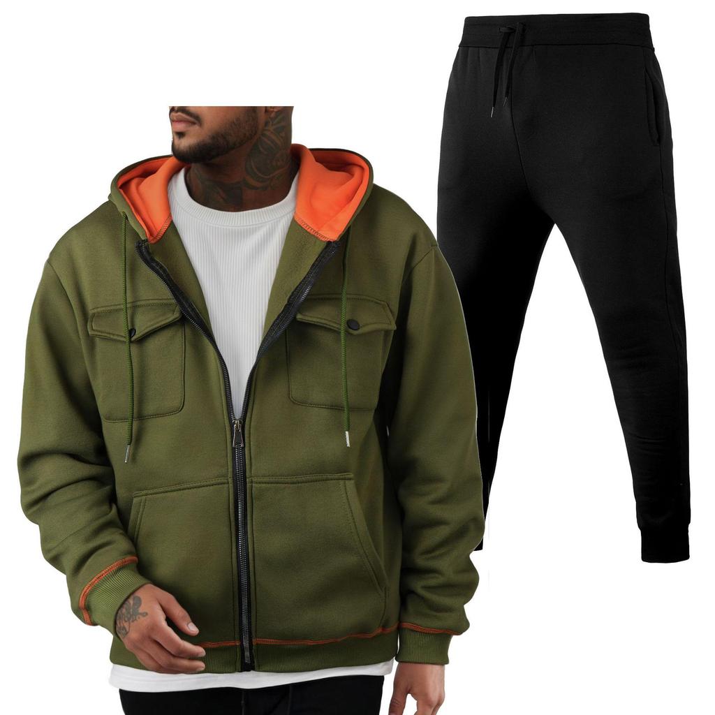 Мужская толстовка с капюшоном на молнии с несколькими карманами, ткань 220 г - Отправка в день заказа
