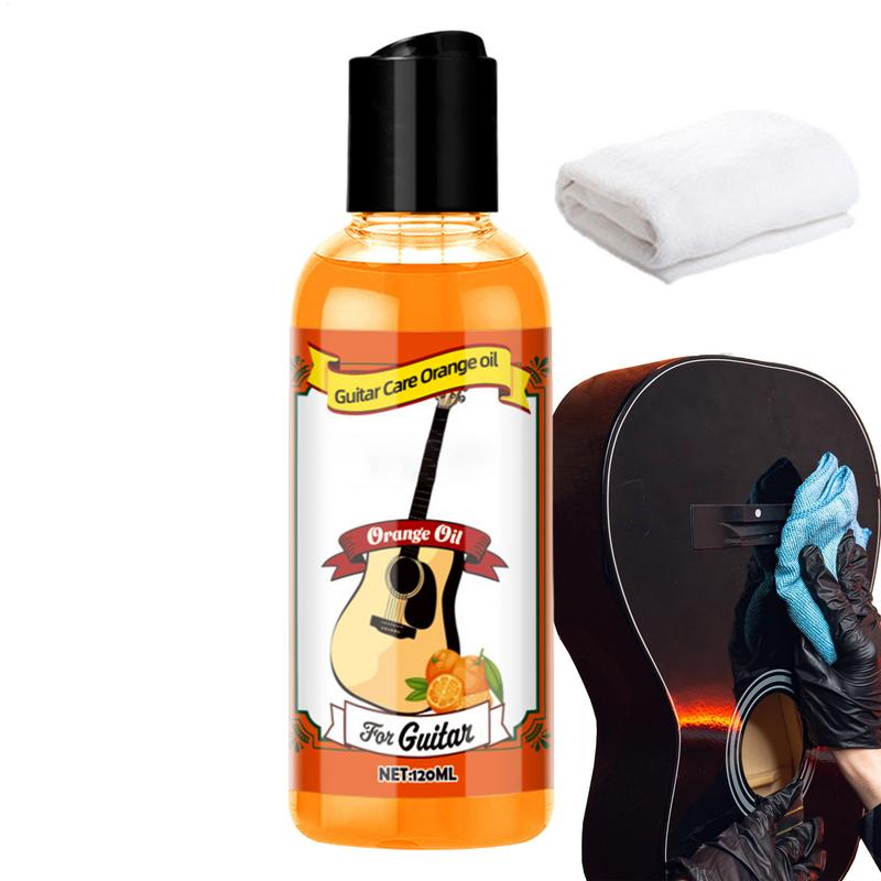 120ml Guitar Care Oil Cleaner Guitar Fretboard Oil Polish Cleaning Kit Portable Guitar Care Oil With Cleaning Cloth Accessories