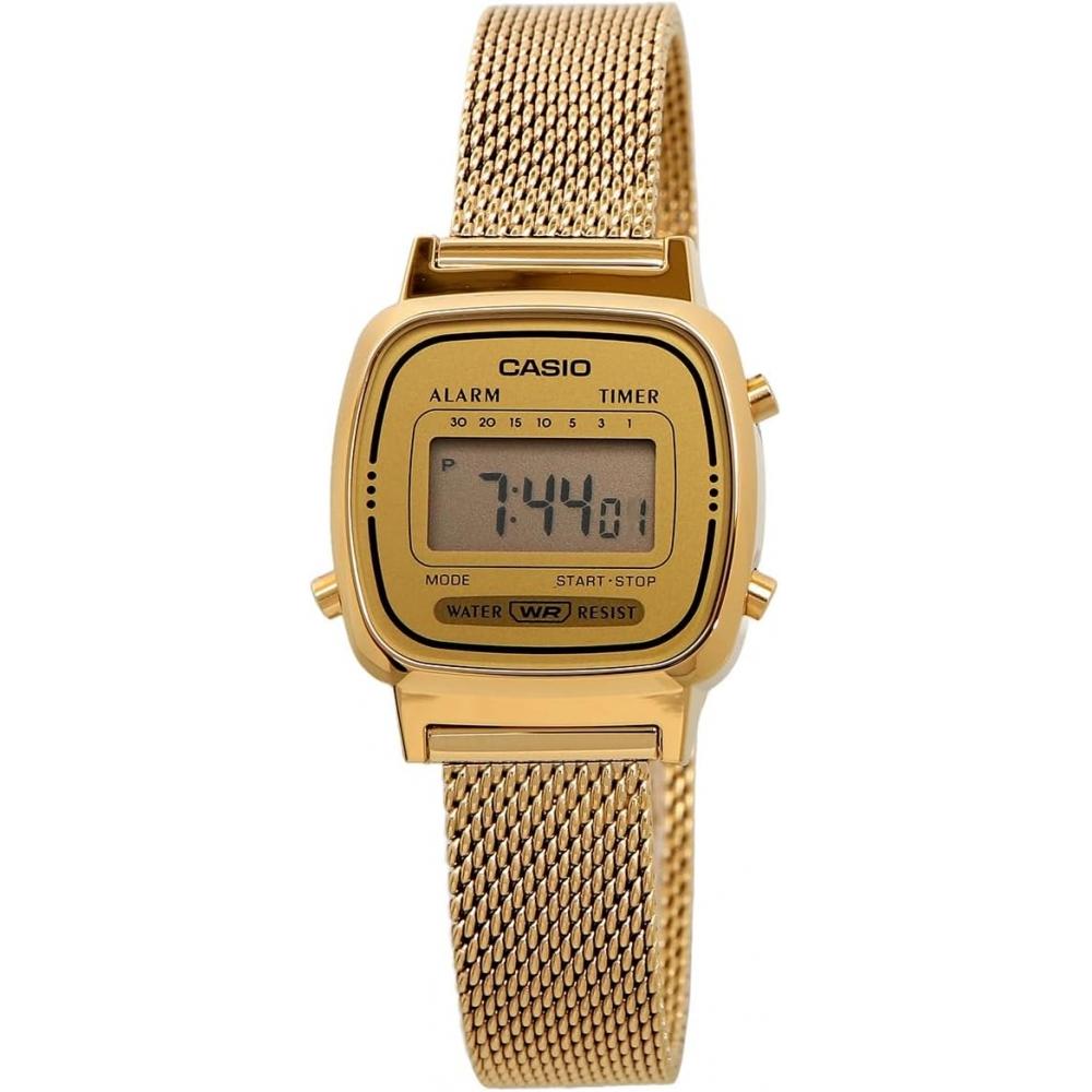 Casio Женские цифровые часы Золотой сетчатый ремешок La670wemy 9