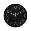 8-дюймовые бесшумные настенные часы с рельефной шкалой, круглым циферблатом, указателем, дисплеем, работающим от батареек, точные часы, пластиковые кварцевые настенные часы для спальни