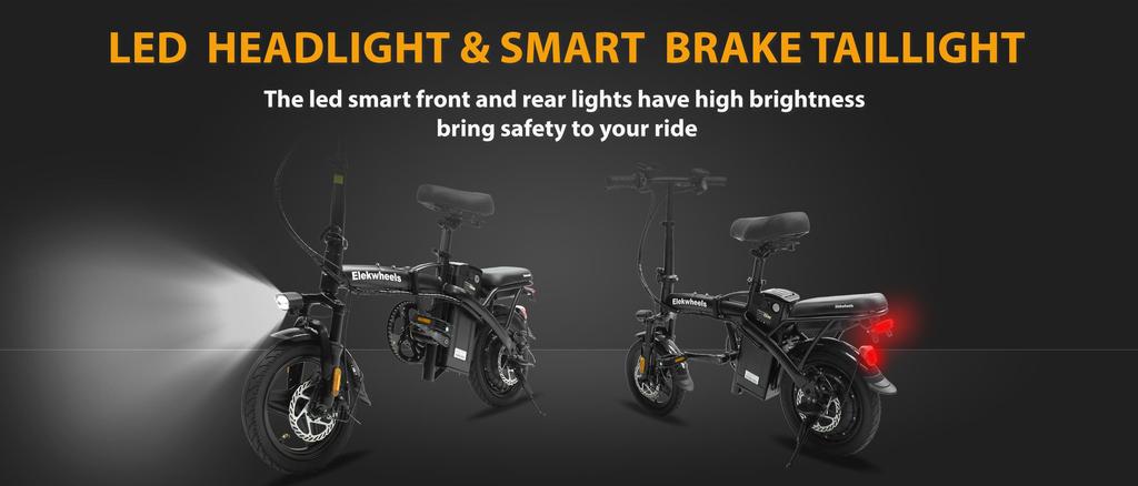 ElekWheels F3 Foldable City Electric Bike - 250W Lightweight Electric Bike with 60km Range, IPX5 Waterproof and Dual Disc Brakes