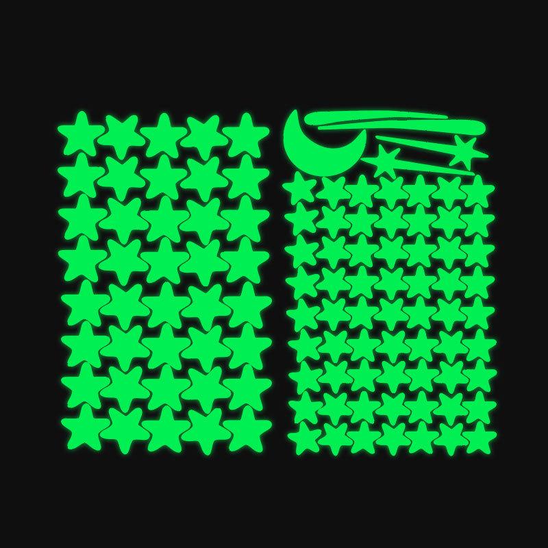 Glow-in-the-dark Stars Glow Wall Stickers Living Room Bedroom Switch Decoration Children's Room Dorm DIY Creative Glow-in-the Dark Stickers