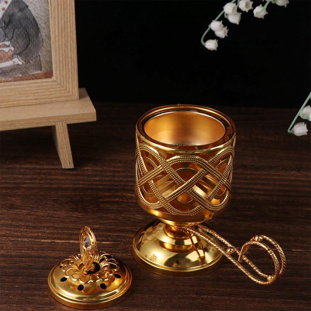 Традиционная золотая аромалампа, декоративная металлическая печь для благовоний, церковь