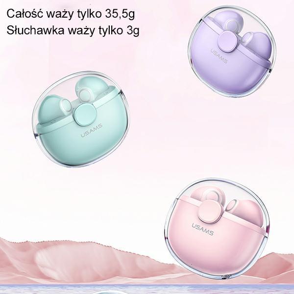 Usams Słuchawki Bluetooth 5.1 Tws Buseries Bezprzewodowe Różowy/Pink Bhubu04
