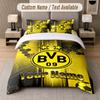 Custom Bedding Set Borussia Dortmund Pattern, Print Name Text 1 Duvet Cover plus 2 Pillowcases Home Textile