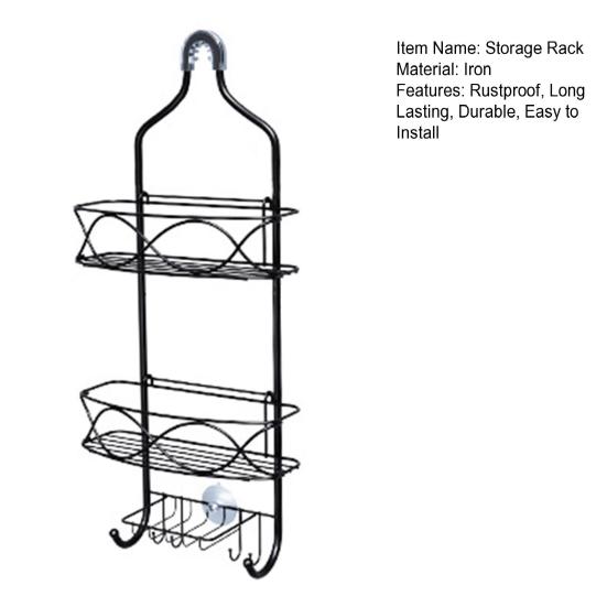 Стойка для хранения со съемной корзиной, большая вместимость, простая установка, 3-уровневый подвесной душ