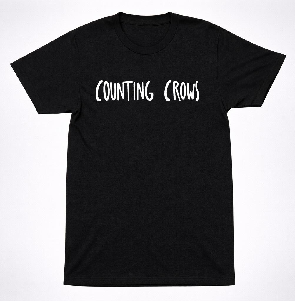 Counting Crows Text Logo T-Shirt 90s Alternative Rock Band Classic Tee