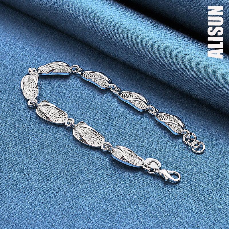 925 пробы Серебряные тапочки Цепочки Браслеты Модные Свадебные Украшения