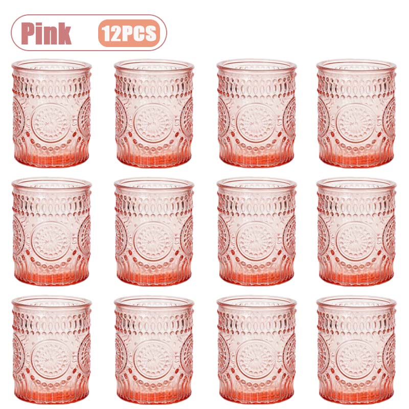 Tall Glass Tea Candle Holder Vintage Depression Green for Wedding Voting Baby Shower Saint Patricks Day Table Centerpiece Decor