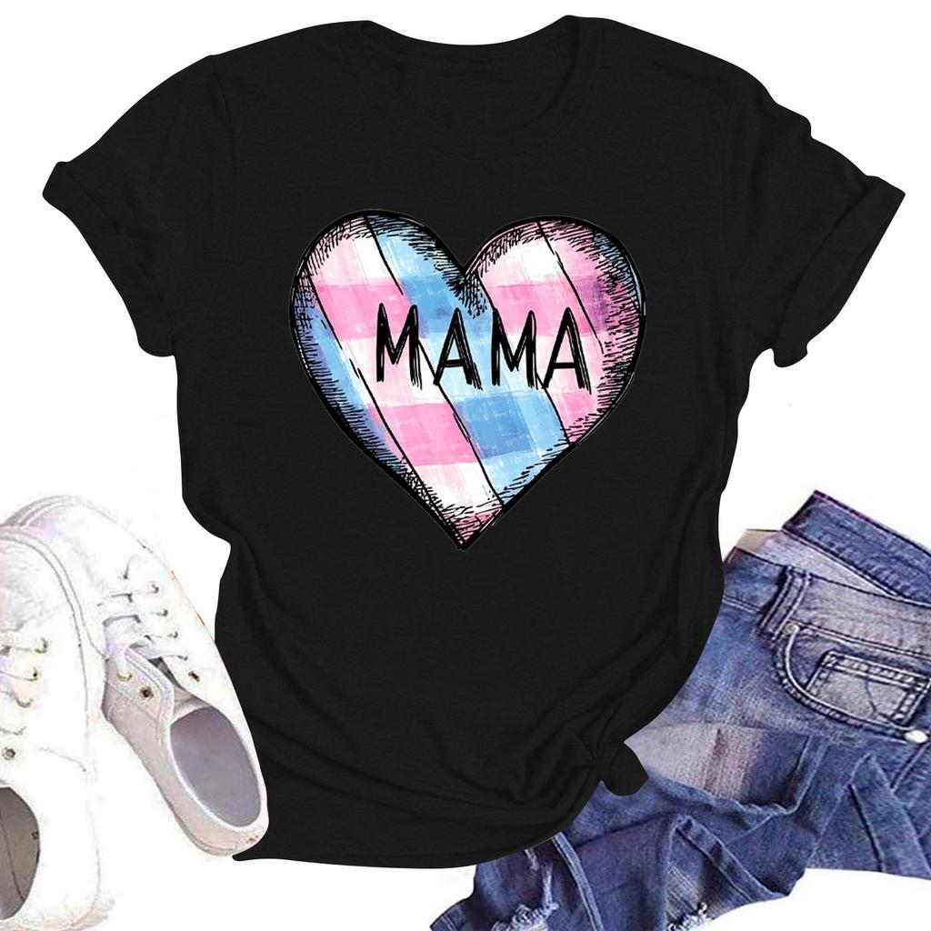 Женская повседневная футболка с круглым вырезом и короткими рукавами с принтом