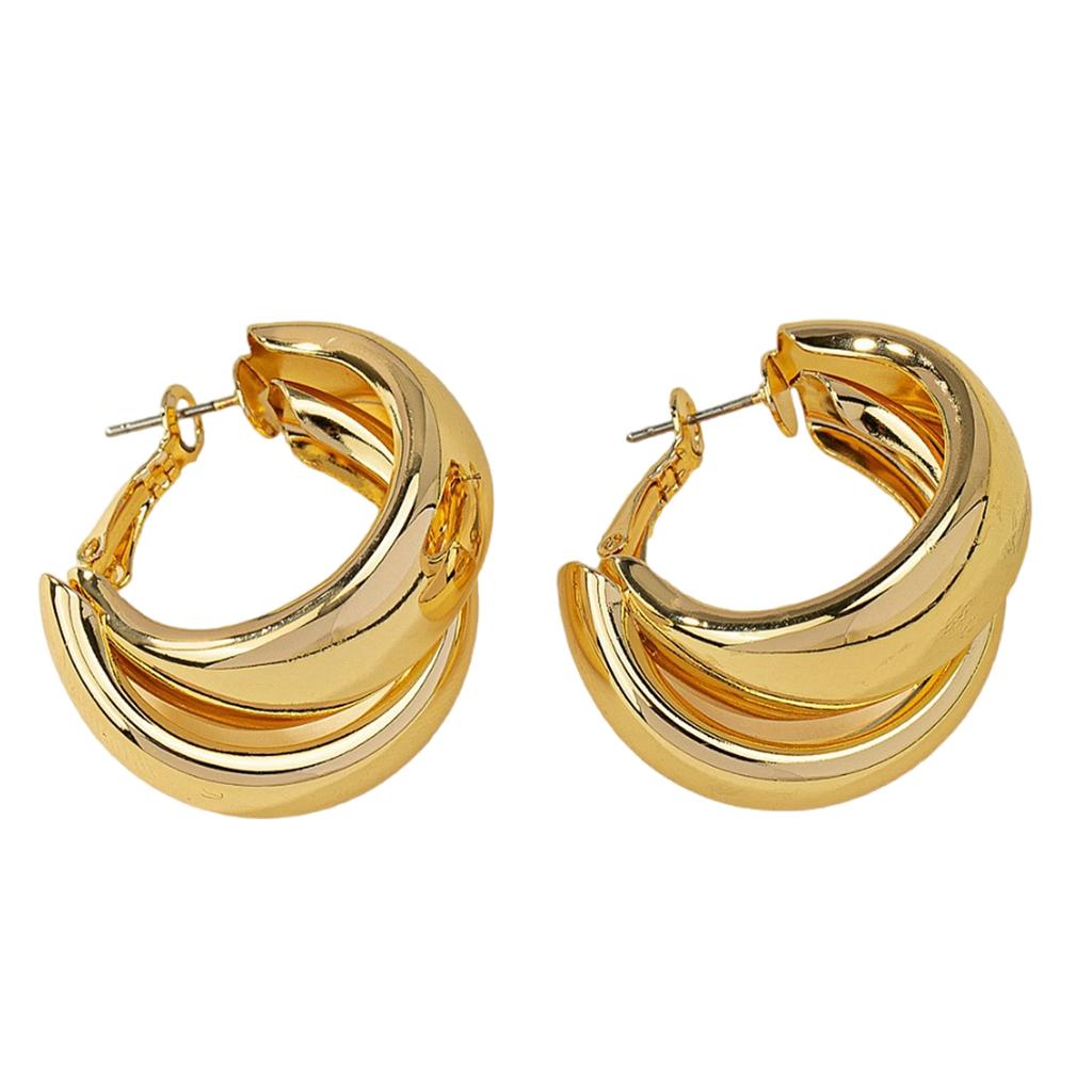 Vintage Earrings Exaggerated Earrings Circle Earrings Dangle Earrings Wide Double Hoops Jewelry for Women and Girls