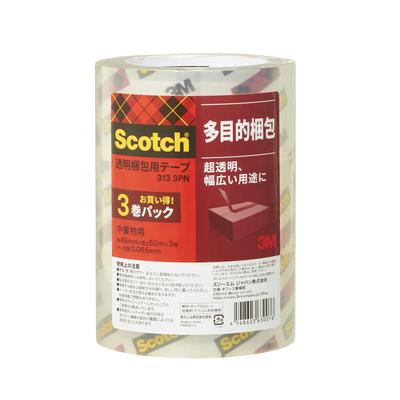 Scotch Упаковочная лента 48мм x 313 3PN, Средняя/Легкая, 50м, 3 штуки,