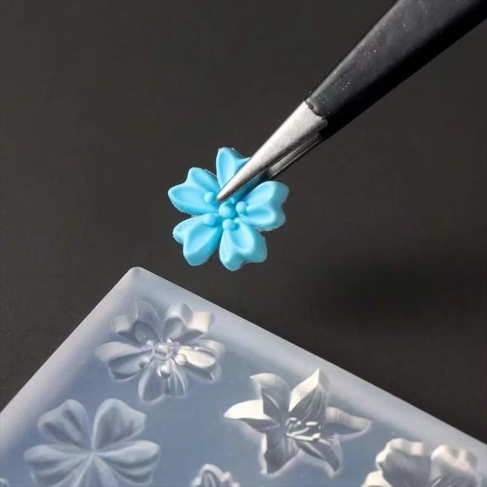 Pink Floral Shape Silicone Nail Mold Transparent 3D Nail Mold New Flower Nail Mold Nail Carving