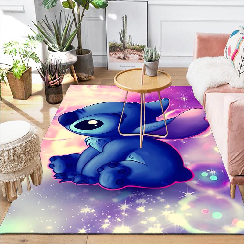 1Pc Stitch Space Adventure Rug, Office Carpet Indoor Outdoor Doormat, Non-Slip Soft, Living Room, Christmas Halloween Gift. M928630