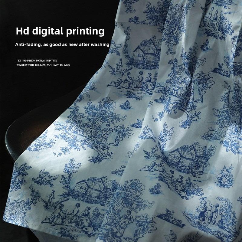 1pcs Apron High-end Ins Household Anti-stained Cotton Vintage Printed Ruffle Floral Waistcoat Multiple Colors Cotton
