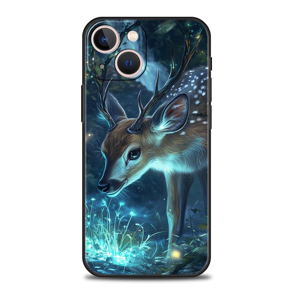 Cartoon Animal Deer Phone Case Cover for iPhone 17 16 15 14 13 12 11 Pro Max 17 Air Plus Shockproof Soft TPU Shell Fundas Capas