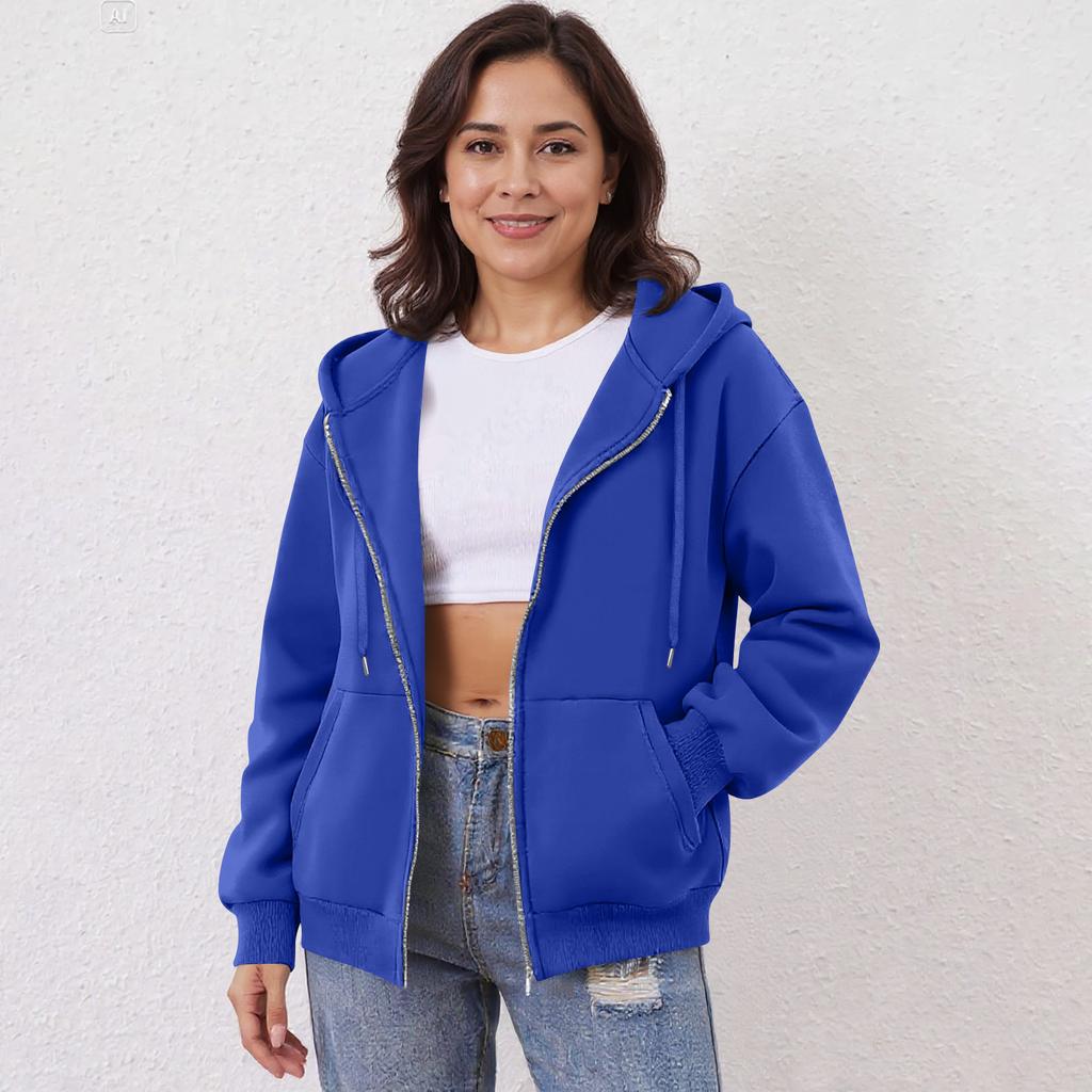 Women's Off Shoulder Zipper Hoodie Sweatshirt Fashion Clothing Casual Jacket