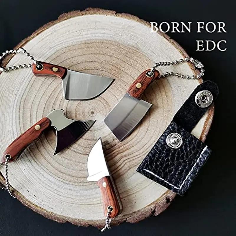 4pcs/Set Stainless Steel Pocket Knife Kitchen Mini Knives EDC Keychain Portable Unboxing Knife Outdoors Fishing Cutter