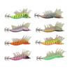 8pcs Shrimp Lures Luminous Silicone Realistic with Sound Beads Shrimp Baits for Squid Octopus 3.5