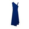 Summer New Arrival Women's Clothing Fashion Style A- line Asymmetric Buckle Oblique Shoulder Strap Dress 87017194