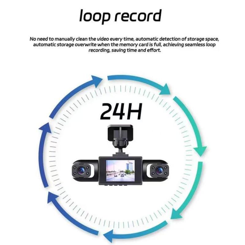 4-Lens Multi-Angle Dash Cam, Full Coverage Monitoring, Backup Camera for Safe Reversing and Evidence Capture