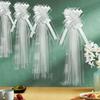 4 Pieces Wedding Pew Tulle Bows Decor Art Supplies Aisle Decoration Chair for Mother's
