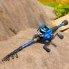 SOUGAYILANG Fsihing Rods and Reels ComboTravel Telescopic  Spinning Casting Rod with Spinning Reel Baitcasting Fishing Carrier Bag Fishing Line Lure