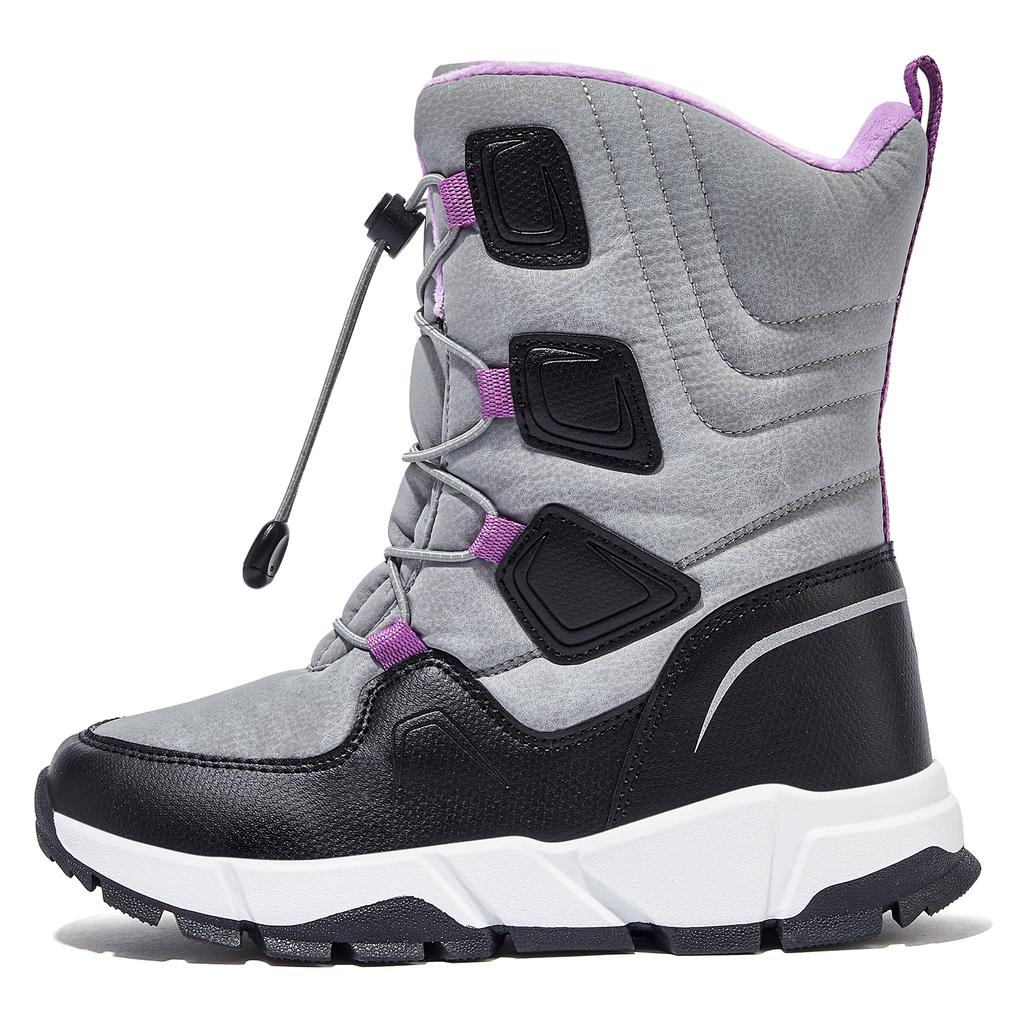 HOBIBEAR Детские зимние ботинки для снега для мальчиков и девочек, полусапоги, водонепроницаемая обувь, теплая подкладка из искусственного меха, утепленные, на резинке, зимние ботинки