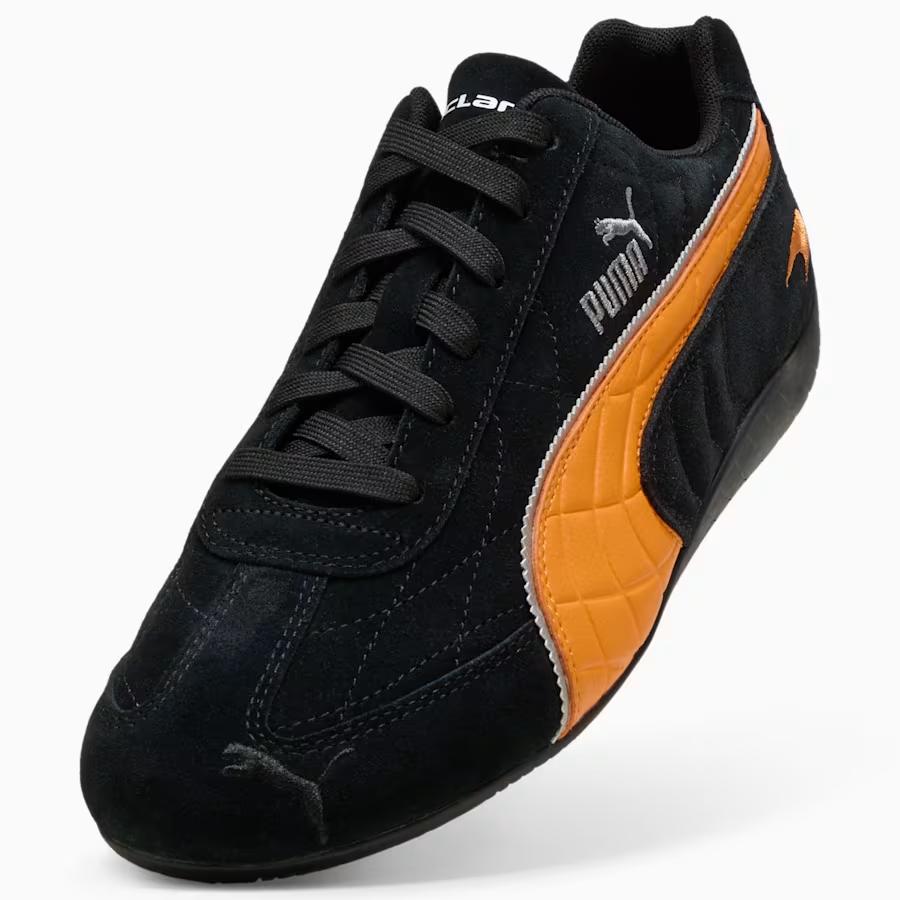 309452-01 McLaren A Puma Speedcat "PUMA Black/Bright Papaya" (Men's)
