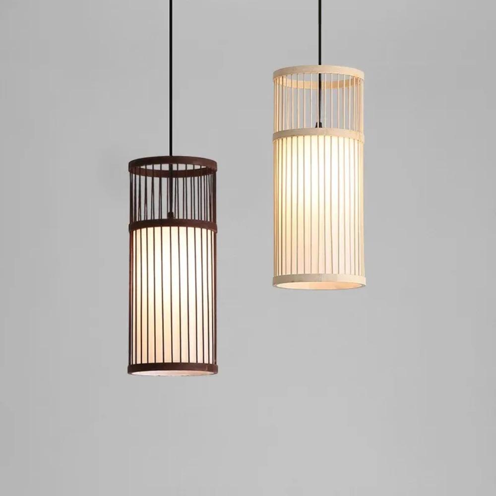 JOYINLED Bamboo Lamp Shade 18x42CM for Pendant Lamp Hand Knitted Chinese Style Hanging Lamps Home Art Decor Lighting Fixtures