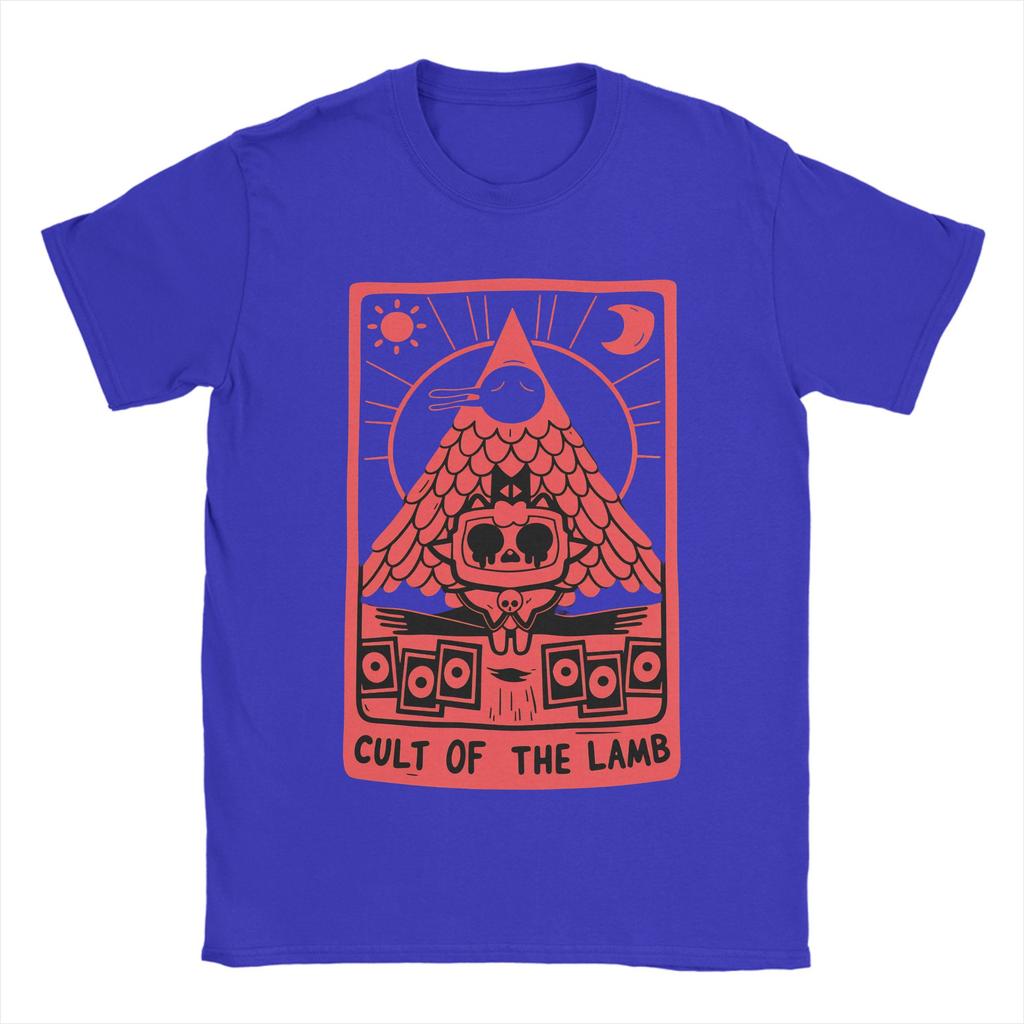 Cult Of The Lamb Game T Shirts Men 100 Cotton Vintage TShirts Crew Neck Tee Shirt Short Sleeve Tops Plus Size