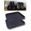 Startside Shoe Shoe Shoe Shoe Shoe Storage Tray with Rims 2 Tray, Holder, Pad, Mat, Storage, Boots, Shoes, Sandals, (Black, Pieces)