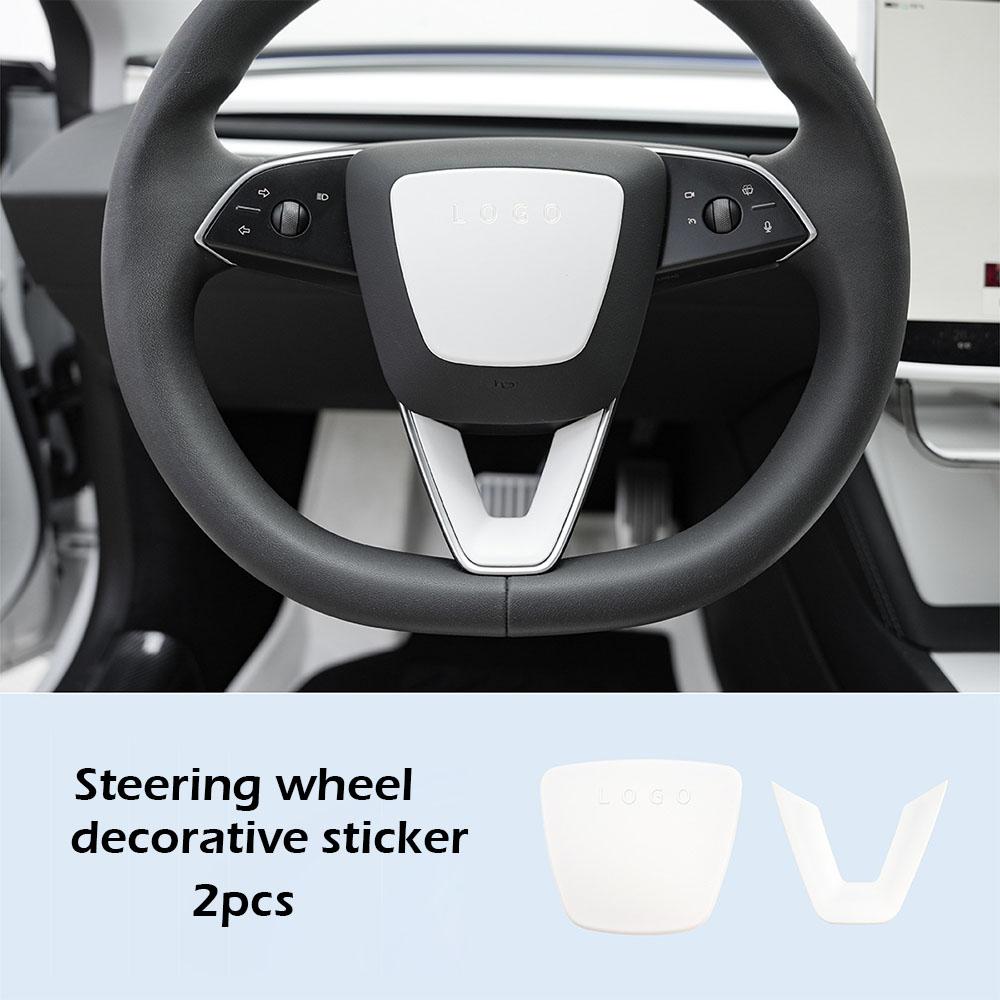 Steering Wheel Cover for Tesla Model Y Juniper 2026 Model 3 Highland Matte White Steering Wheel Trim Kit Protector Accessories
