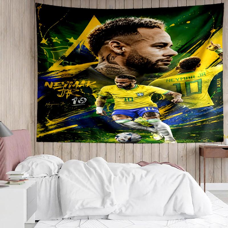 Neymar's Iconic Pose Tapestry, Unique Design Tapestry, Suitable for Bedroom,Livingroom, Playroom,Heartwarming Fan Holiday Gifts